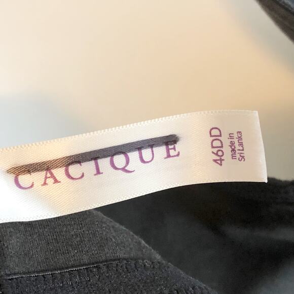 Cacique 46DD Bra Black Plunge Underwire Support Plus Size Lane Bryant 24 - Picture 9 of 10